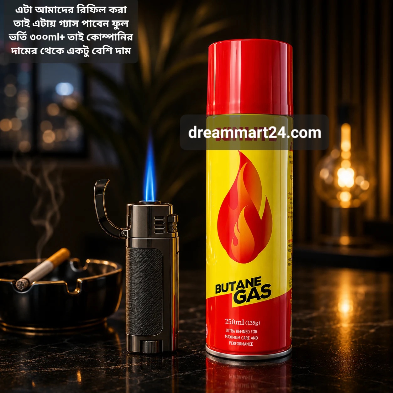 Gas Lighter Refiller Gas Bottle 300 ML Plus Butane Gas