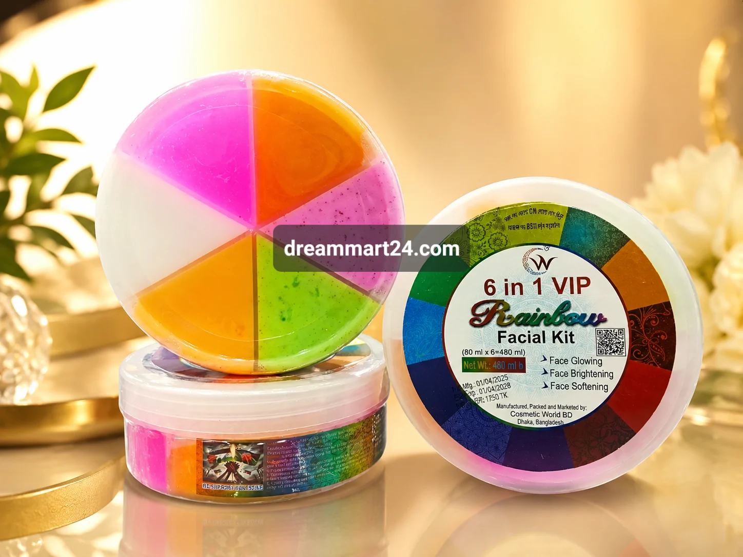 6 in 1 VIP Rainbow Facial Kit for Face Brightening & Glowing (480g)