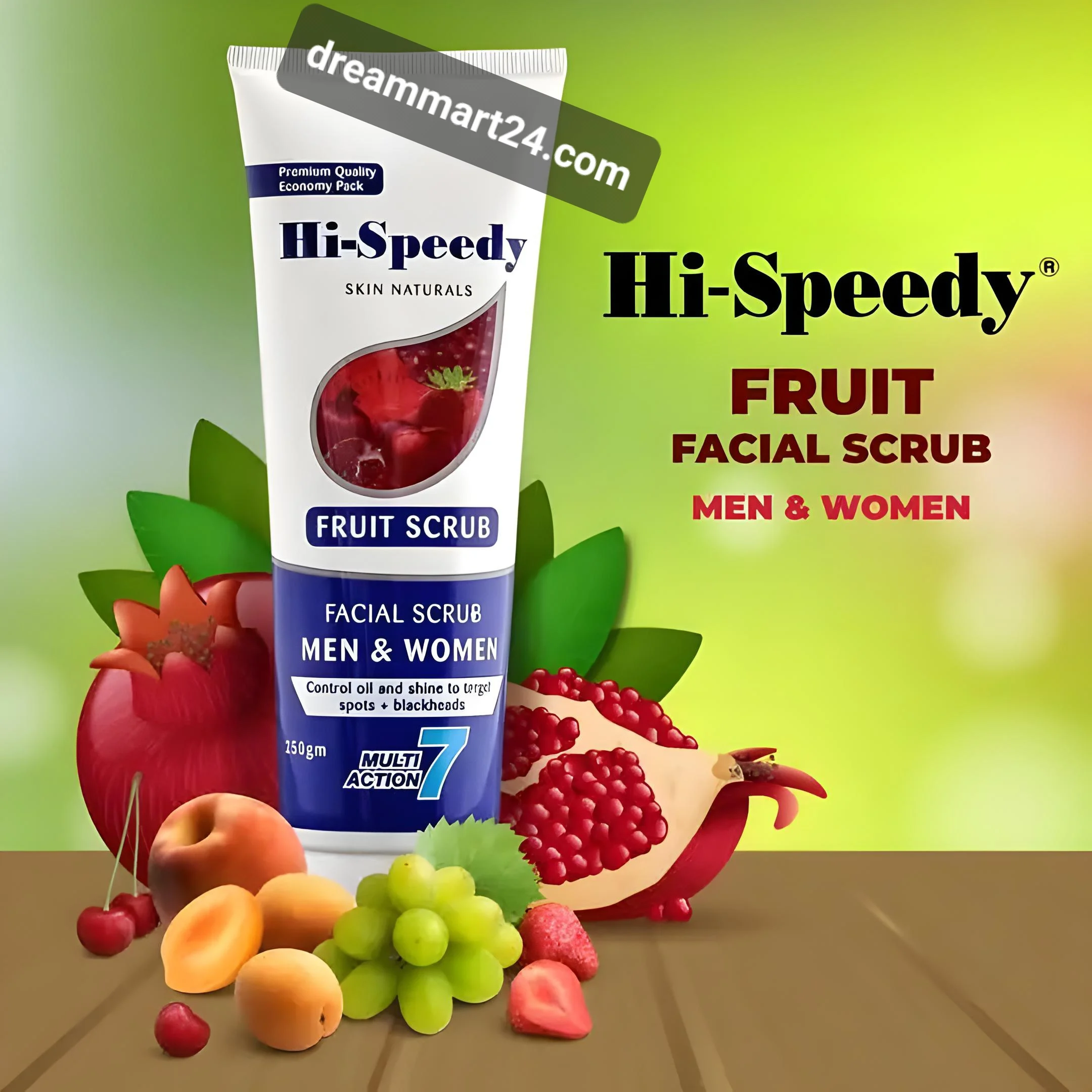 Hi-Speedy Skin Naturals Multi Action 7 Fruit Facial Scrub Men & Women (250ml) image 2