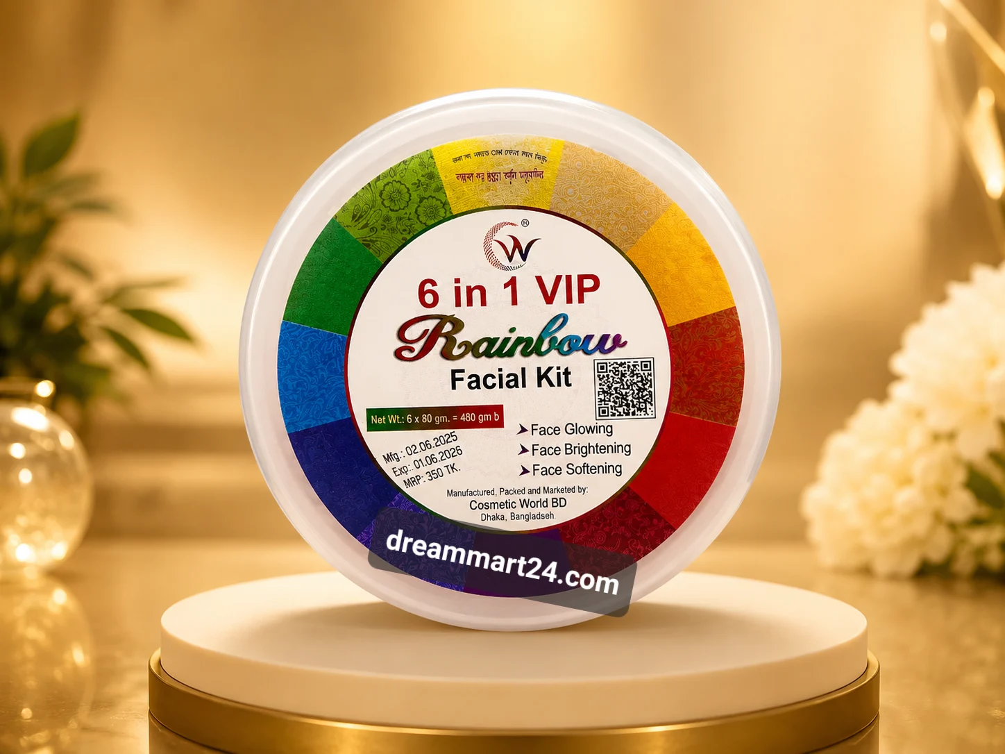 6 in 1 VIP Rainbow Facial Kit for Face Brightening & Glowing (480g) image 3
