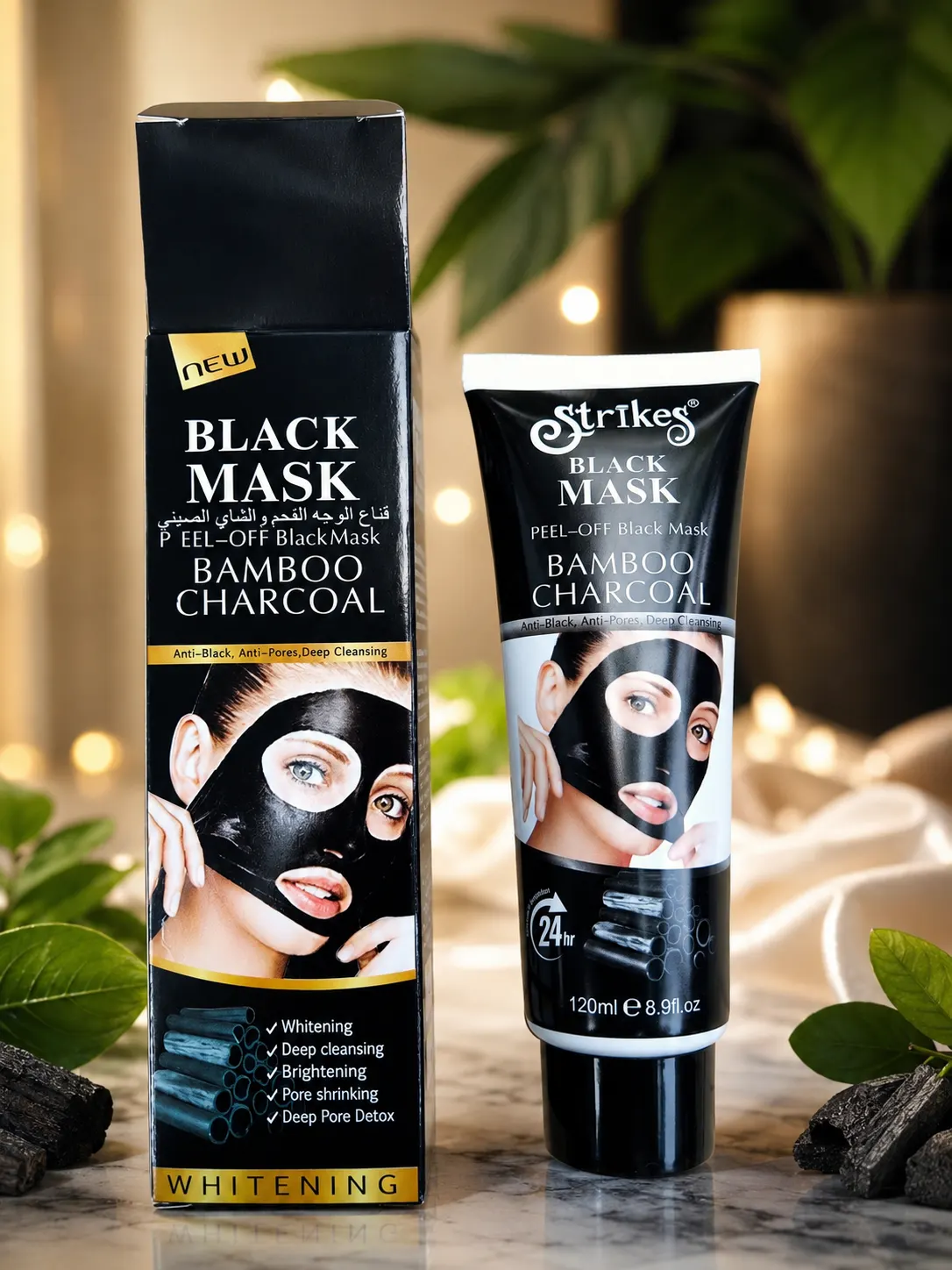 Strikes Black Mask Bamboo Charcoal 120ml - Peel Off Mask Facial mask